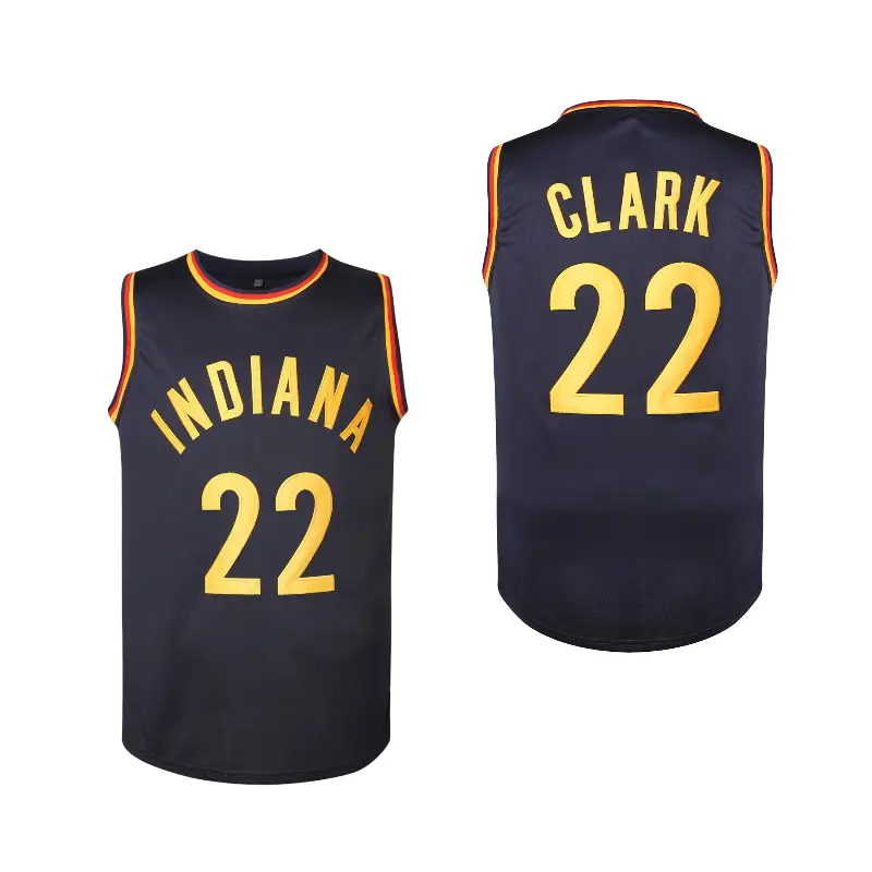 Clark Basketball Jersey #22 Comfortable Sleeveless Sports Training Uniform with V-Neck Design, Team Sports Uniform | Relaxed Fit Jersey | Glossy Fabric, Sizes S-3XL