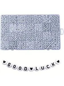 1400pcs Acrylic Letter Beads with 28-Compartment Storage Box, Bright Jewelry Making Materials, Ideal for Bracelets, Keychains, Crafts