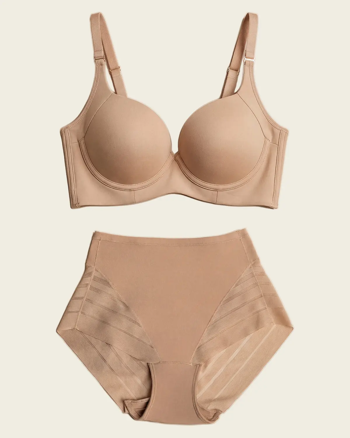 Bra & Panty Set: Leonisa High Profile Bra + Stripe Undetectable Panty for Daily Wear Bra & Panty Set: Leonisa High Profile Bra + Stripe Undetectable Panty for Daily Wear
