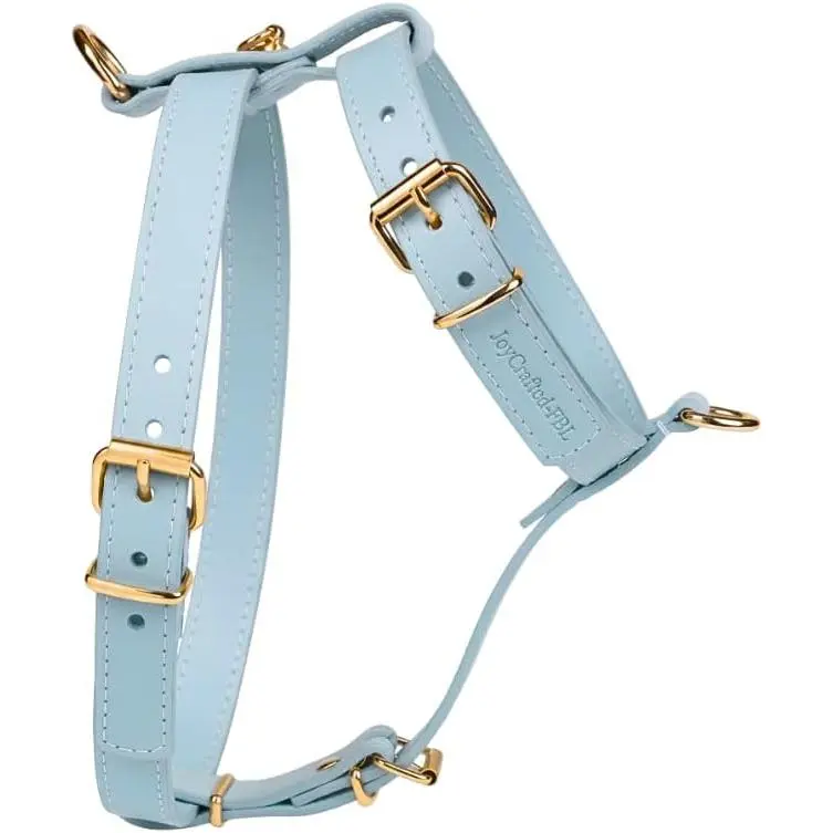 JoyCrafted Luxury XS No Pull Dog Harness with Front and Back Clip - Escape Proof Premium PU Leather Adjustable Dog Walking Harness - No Choke & Easy to Clean No Pull Front Clip Dog Training Harnesses