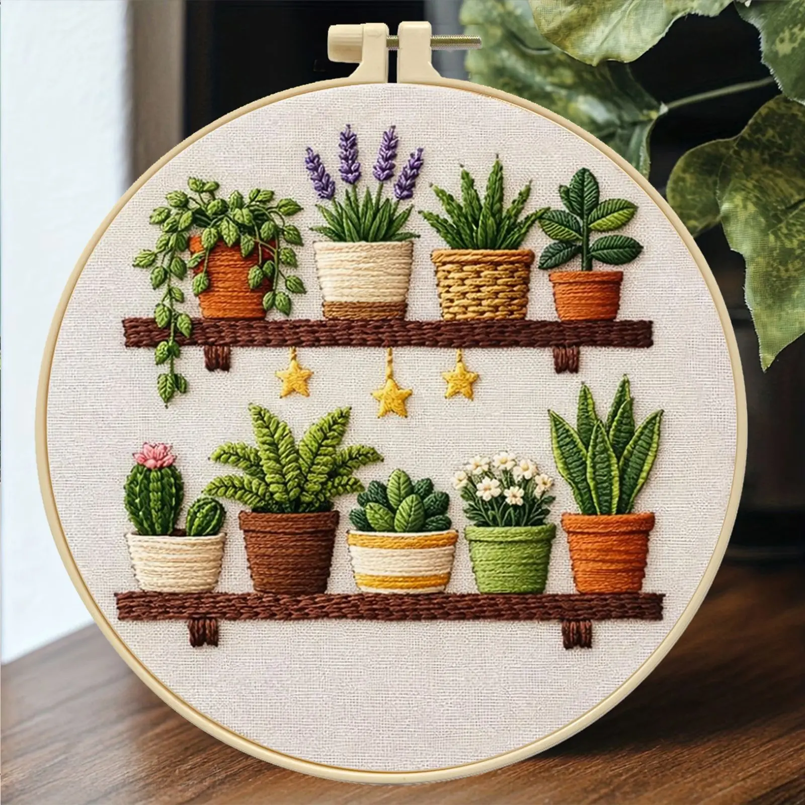 Beginner Indoor Forest Flower Embroidery DIY Craft Kit, Embroidered Floral Design, Healing Slow Lifestyle, Home Stress Relief, Handmade Art Decoration Gift