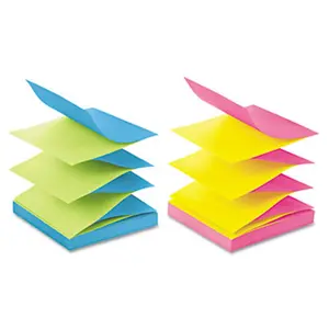 212 MAIN Self-Stick Upward-Deploy Sticky Note Refills R330-U-ALT - 3x3 in, 4 Alternating Ultra Colors, Accordion Fold, 12 Pads/Pack (100 Sheets Per Pad)
