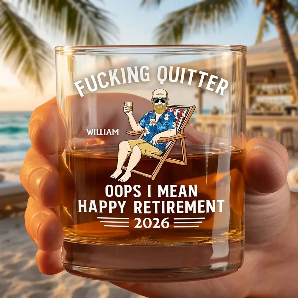 oops I Mean Happy Retirement Print, High quality laser engraved whiskey glasses, Personalize your handwriting Gifts for couples, Home Decor & Gifts, Halloween, Funny gift for men and women, Drinkware