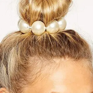 Feelontop Hair Accessories Colorful Beads Elastic Hair Rope Hair Ties Hair Bands