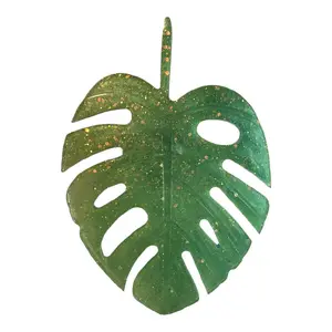 Multi-use resin Monstera decor — serves as tray, coaster, wall art, or display piece