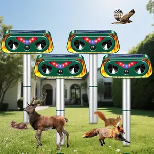 Solar Ultrasonic Animal Repeller Outdoor – Motion Sensor Waterproof Pest Deterrent for Dogs, Cats, Deer & Rodents