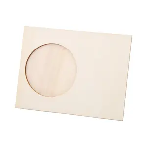 DIY Unfinished Wood Circle Opening Picture Frames - 12 Pc.