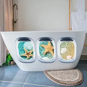 1 Set of Healing Wind Sea Shell Decorative Stickers Ins Wind Sea Element Stickers, Self Adhesive Detachable Waterproof Stickers, Wall, Window Decoration, Home Decoration, Outdoor Decoration, Adding Warm Atmosphere and Vitality