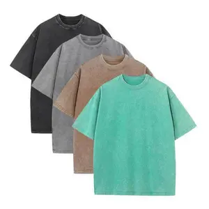 4 Pack Tshirts for Men Gym Vintage Heavyweight T Shirts Cotton Workout Acid Wash Baggy Tees