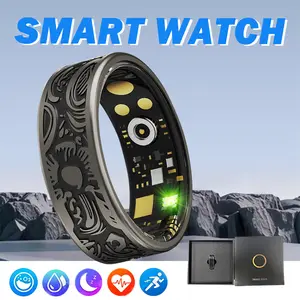 precision rings，Smart Ring for Women Men, Health Fitness Tracker Ring with Heart Rate/Sleep Tracker/BloodOxygen/Stress/Calorie/Steps, IP68 Waterproof for iOS & Android, No APP Fees(Black,9#)