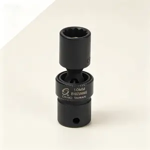 1/4-Inch Drive 10mm 12-Point Universal Impact Socket for Impact Wrenches, Magnetic Deep Well Socket with Retaining Ring, Cr-Mo Steel, Fits Nuts and Bolts, Hex Shaft Attachment