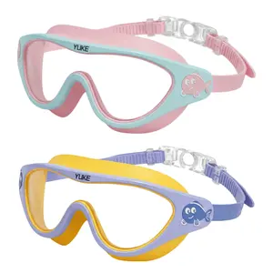 2 Pack YUKE Kids Swim Goggles Anti-Fog Clear Wide View No Leak Soft Silicone Sibling Set Pool Essentials