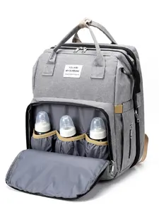 Casual Plain Color Large Capacity Zipper Backpack, Fashion Multi-functional Adjustable Strap Backpack for Women & Men, Casual Travel Backpack