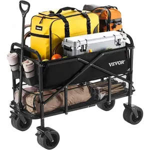 VEVOR 3 - in - 1 550lbs/220L Large Collapsible Folding Wagon, Convert to Bench, Foldable Beach Wagon with Wheels for Sand, Outdoor Utility Wagon for Groceries, Camping, Sports, ShoppingVEVOR Super Brand Day