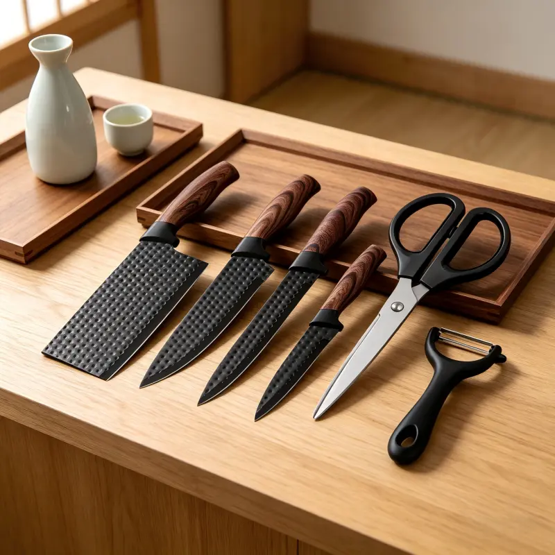 6pcs High Hardness Hard Steel Kitchen Chef Knife Set, Sharp Durable Kitchenware, Essential Knives for Home Meat Slicing, Vegetable Prep