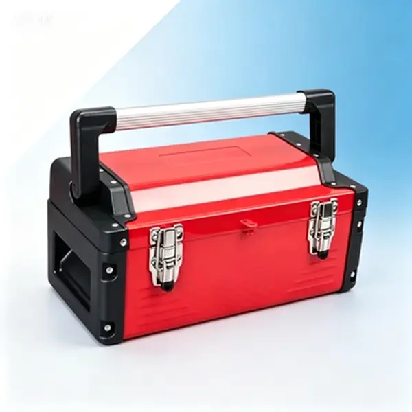 Professional Portable Tool Storage Chest 16 Inch Lockable Toolbox Heavy Duty with Aluminum Alloy Handle Double-Lock System Removable Tray Hard Shell Tool Organizer Box for Home Workshop Heavy Duty Lockable Tool Storage