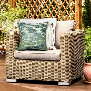 Lush Decor MARINA Indoor/Outdoor Power Loomed Synthetic Blend Machine Washable Pillow - Contemporary Graphic Global Ocean Colorful   (Caribe)