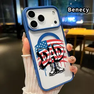 Magnetic Phone case for iPhone 17 16  Pro Max Plus 15 14 13 12 11 Air E Patriotic Dad Boots Pattern Non-Yellowing Shockproof Soft Silicone Transparent Acrylic Cover Supports Wireless Charging