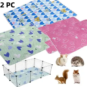 Reusable Pet Cage Mat Set (2 Pack), Durable Washable Nylon Mat 27.6X19.7 Inches, Suitable for Hamsters, Rabbits, Guinea Pigs, Squirrels, Cats, Dogs, and Reptiles - Durable, Versatile, Washable Cage Mat, Cat and Dog Bedding, Fun Pattern Design
