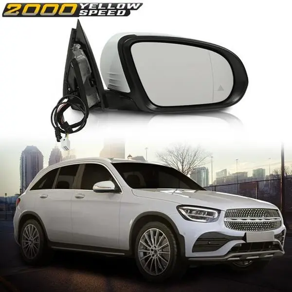 100% Brand New Right Door Wing Mirror Assembly, Side Mirror for Mercedes Benz X253 Class GLC300 GLC350, Directly Replace, Easy to Install