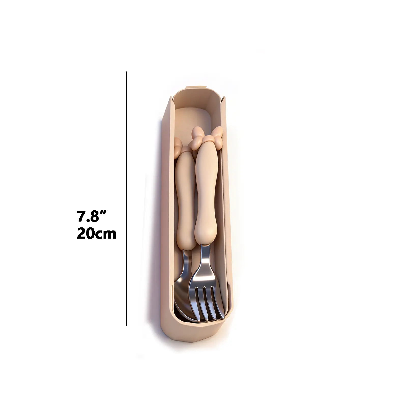 Bow Spoon Fork 2 Pcs Set-Beige