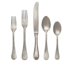 Mepra 5pc Epoque Pewter Champagne Flatware Set