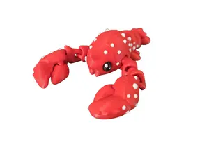 Articulating Lobster Figurine - 3D Printed 5 Inch Cute Desktop Decoration PLA Material Home Decor Accessory