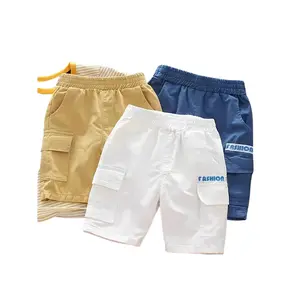 [Summer Shorts |   Thin] 3pcs Boys' Summer Shorts |   Knee-Length Cargo Pants, Thin and Trendy, Medium to Large Kids, New Summer Style, Perfect for Outdoor