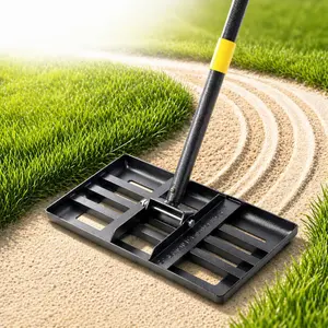 Lawn Leveling Rake - Heavy Duty 17"x10" Stainless Steel Leveler Plate,Reinforced Welds,28-60" Adjustable, Anti Flipping Smooth Edge,for Soil, Dirt,Ground,Backyard Top Dressing,Landscaping