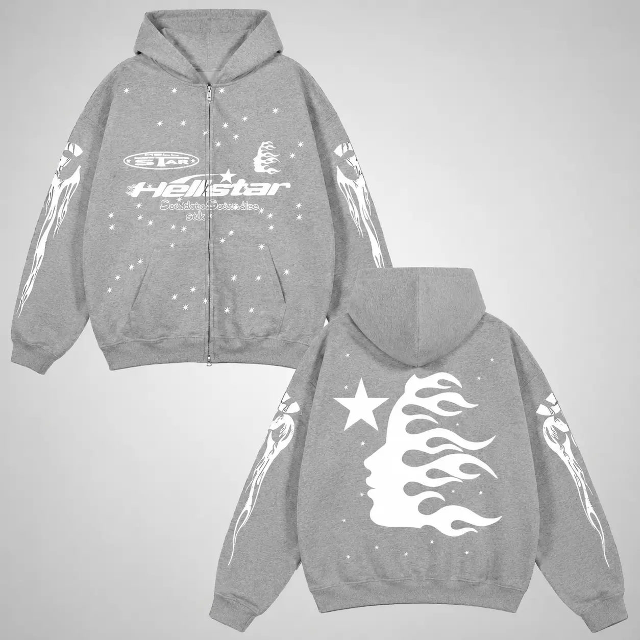 Hellstar Fashion Zip-Up Hoodie 2025 – Unisex Oversized Graphic Hoodie, Long Sleeve Lightweight Breathable Streetwear Jacket, Casual Sportswear, Adult Sizes S–5XL
