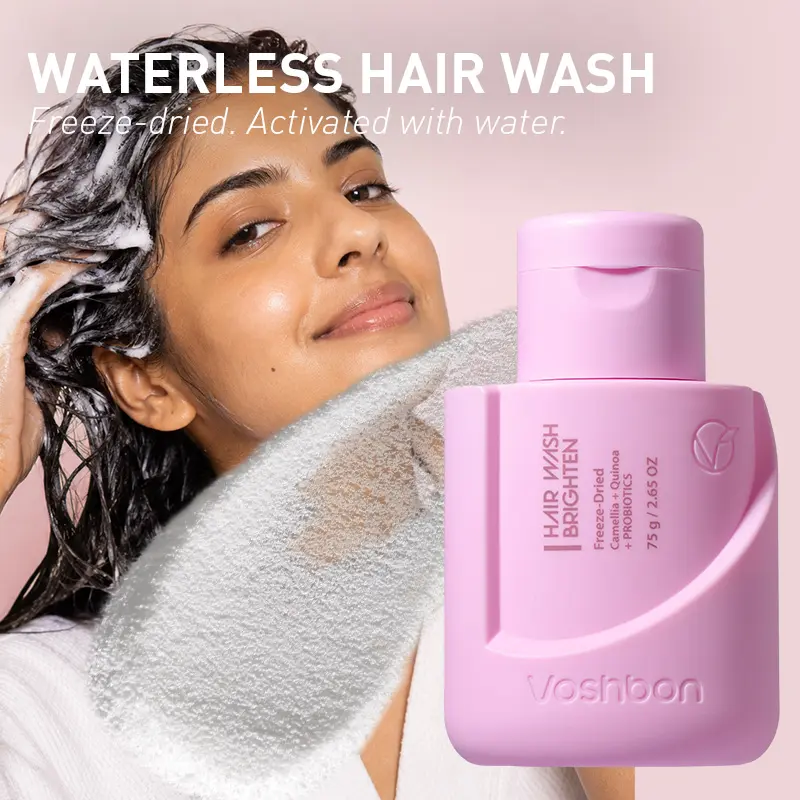 Voshbon Brighten Freeze-Dried Hair Wash| Color Protect & Repair | Travel Essentials TSA Approved | Probiotic Hair Care for Damaged Hair