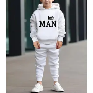 Boys' Spring and Autumn Hooded Comfortable Sweatshirt Set, Perfect for Outdoors