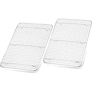 2-Pack Stainless Steel Cooling Rack, 11.5 x 16.5 inch Large Baking Rack Fits Half Sheet Pans, Oven Safe Wire Rack for Cooking, Roasting and Drying