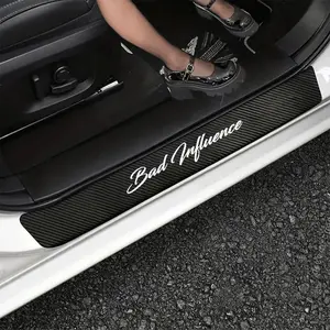 Car Door Sill Sticker, 4 Counts Waterproof Car Door Threshold Strip with Anti-collision Protective, Universal Car Exterior Accessories