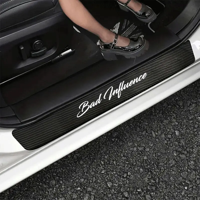 Car Door Sill Sticker, 4 Counts Waterproof Car Door Threshold Strip with Anti-collision Protective, Universal Car Exterior Accessories