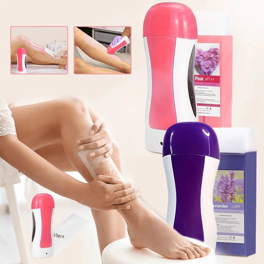 2026 New Rose Roller Depilatory Wax Kit, Soft Wax Roller Refill for Hair Removal, Rose Depilatory Wax Roller Cartridge for Women Sensitive Skin, Waxing Kit for Body Hair, Arms, Legs at Home