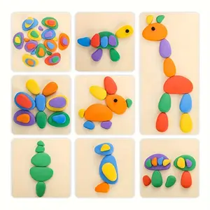 Hatwoo Rainbow Stones Toy, Sorting and Stacking Stones with Activity Cards, Educational Learning Toy, Counting Stacking Block Toy