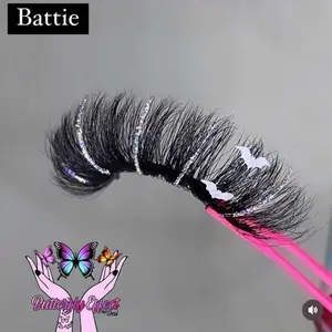 Battie-Halloween Lashes with Silver glitter & white Bats