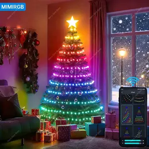 6.9FT Christmas Tree Lights 400LEDs Bluetooth App Control RGB Music Sync Multi-Color Flashing Holiday Decor Christmas Lighting