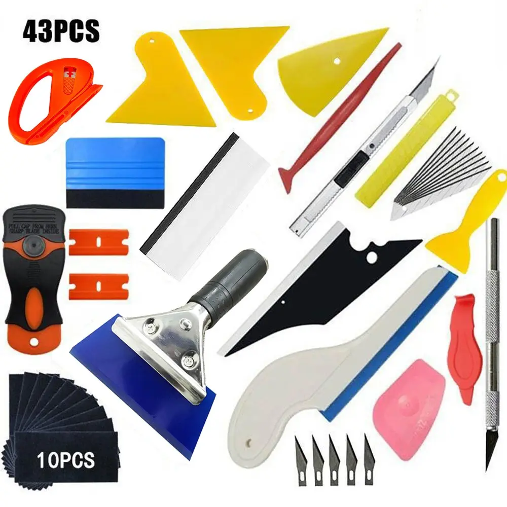 car Wrapping Tools Kit Car Vinyl Wrap Tools Vinyl Scrape Window Tinting Tools Installation Kit Felt Squeegee Vinyl Knife Wrap Hand Tools Automotive Tools Complete Kit Tool Kit For Car