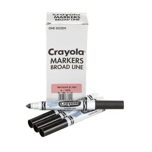 Crayola  Ultra-Clean Washable Bulk Markers, Black - Pack of 12