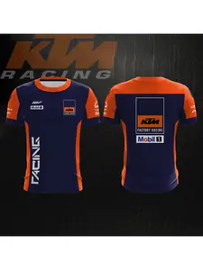 2026 Summer Motorcycle Enthusiasts Outdoor Extreme Sports KTM Racing Team T-shirt New Fitness Men's and Women's Round Neck Short Sleeve