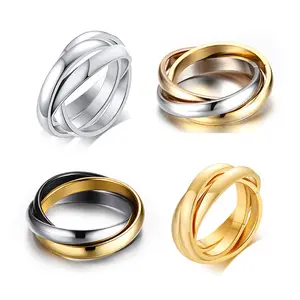 FF11 Intertwined Stainless Steel Ring Set| Minimalist Rolling Band Fidget Ring