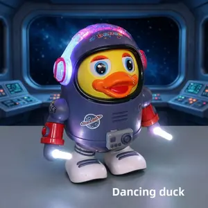 New Space Duck Electric Music Toy, Cute and Fun Electric Dancing Duck Toy, Children's Stress Relief Toy, Suitable for Boys and Girls, Holiday Gift, Christmas Gift, New Year's Gift, Musical Light Up (Batteries not included, requires three AA batteries)