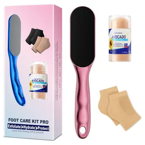 Callus Remover & Foot Care Set: Nano Glass File, Gel Socks & Balm to Remove Hard Skin, Moisturize and Repair Cracked Heels  Overnight Treatment for Baby Soft Feet perfect for gifting. Pedicure Kit Foot Care Product Foot File Tool