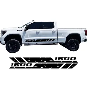 2pcs Car Vinyl Waterproof Decals Graphics Kit for Sierra 1500 Truck Door Side Stickers Easy Install Polyethylene Material