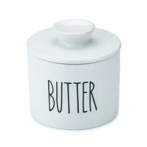 Heartland Home | Ceramic Butter Crock | French Butter | Keeper for Countertop Storage | Farmhouse Style Butter Dish