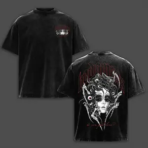 [MAK Shop] Bad Omens Spider Lady T-shirt & Hoodie Washed Vintage Rock Band Heavy Metal Double Printed Shirt Unisex Oversize Rock Band Gift For Rock Music Lovers Gothic Punk Emo Grunge Y2K Outfits Vintage 90s Graphic Tees Graphic Streetwear For Fans Merch