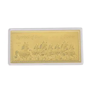24K Golden Fortune Seven Horses Emboss Sheet 103x49mm 1 g