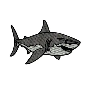 Great White Shark Embroidered Iron-on Patch